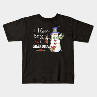 I Love Being A Grandma Christmas Kids T-Shirt